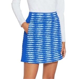 J. McLaughlin Catalina Cloth Blue Mixed Print Skort Stretch Golf Tennis Size L